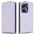 For Realme C55 Diamond Lattice Vertical Flip Leather Phone Case(Purple) - 1