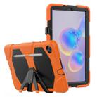 For Samsung Galaxy Tab S6 Lite P610 Shockproof Colorful Silicon + PC Protective Case with Holder & Pen Slot(Orange) - 1