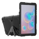 For Samsung Galaxy Tab S6 Lite P610 Shockproof Colorful Silicon + PC Protective Case with Holder & Pen Slot(Black) - 1