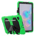 For Samsung Galaxy Tab S6 Lite P610 Shockproof Colorful Silicon + PC Protective Case with Holder & Pen Slot(Green) - 1