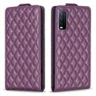 For vivo Y20 / Y20s / Y11s / Y12s Diamond Lattice Vertical Flip Leather Phone Case(Dark Purple) - 1