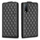 For vivo Y20 / Y20s / Y11s / Y12s Diamond Lattice Vertical Flip Leather Phone Case(Black) - 1