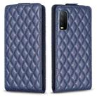 For vivo Y20 / Y20s / Y11s / Y12s Diamond Lattice Vertical Flip Leather Phone Case(Blue) - 1
