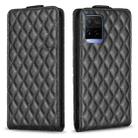 For vivo Y21 / Y21s / Y33s Diamond Lattice Vertical Flip Leather Phone Case(Black) - 1