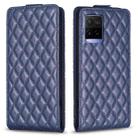 For vivo Y21 / Y21s / Y33s Diamond Lattice Vertical Flip Leather Phone Case(Blue) - 1