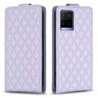 For vivo Y21 / Y21s / Y33s Diamond Lattice Vertical Flip Leather Phone Case(Purple) - 1