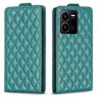 For vivo Y35 4G / Y22s Diamond Lattice Vertical Flip Leather Phone Case(Green) - 1