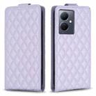 For vivo Y78 5G Diamond Lattice Vertical Flip Leather Phone Case(Purple) - 1