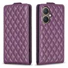 For vivo Y27 4G Diamond Lattice Vertical Flip Leather Phone Case(Dark Purple) - 1