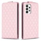 For Samsung Galaxy A13 4G/5G Diamond Lattice Vertical Flip Leather Phone Case(Pink) - 1
