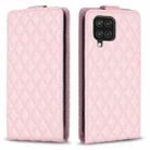 For Samsung Galaxy A22 4G Diamond Lattice Vertical Flip Leather Phone Case(Pink) - 1