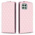 For Samsung Galaxy A22 5G Diamond Lattice Vertical Flip Leather Phone Case(Pink) - 1