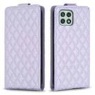 For Samsung Galaxy A22 5G Diamond Lattice Vertical Flip Leather Phone Case(Purple) - 1