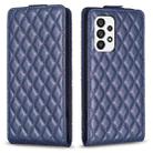 For Samsung Galaxy A33 Diamond Lattice Vertical Flip Leather Phone Case(Blue) - 1