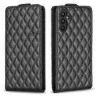 For Samsung Galaxy A34 5G Diamond Lattice Vertical Flip Leather Phone Case(Black) - 1