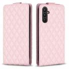 For Samsung Galaxy A34 5G Diamond Lattice Vertical Flip Leather Phone Case(Pink) - 1