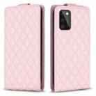 For Samsung Galaxy A41 Diamond Lattice Vertical Flip Leather Phone Case(Pink) - 1