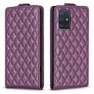 For Samsung Galaxy A51 4G Diamond Lattice Vertical Flip Leather Phone Case(Dark Purple) - 1