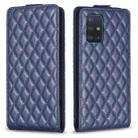 For Samsung Galaxy A51 4G Diamond Lattice Vertical Flip Leather Phone Case(Blue) - 1