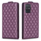 For Samsung Galaxy A71 4G Diamond Lattice Vertical Flip Leather Phone Case(Dark Purple) - 1