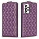 For Samsung Galaxy A72 4G/5G Diamond Lattice Vertical Flip Leather Phone Case(Dark Purple) - 1