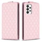 For Samsung Galaxy A73 5G Diamond Lattice Vertical Flip Leather Phone Case(Pink) - 1