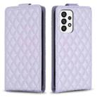 For Samsung Galaxy A73 5G Diamond Lattice Vertical Flip Leather Phone Case(Purple) - 1