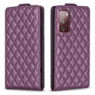 For Samsung Galaxy S20 FE Diamond Lattice Vertical Flip Leather Phone Case(Dark Purple) - 1