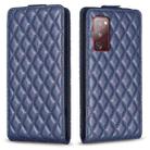 For Samsung Galaxy S20 FE Diamond Lattice Vertical Flip Leather Phone Case(Blue) - 1