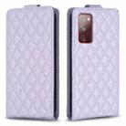 For Samsung Galaxy S20 FE Diamond Lattice Vertical Flip Leather Phone Case(Purple) - 1