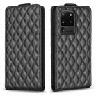 For Samsung Galaxy S20 Ultra Diamond Lattice Vertical Flip Leather Phone Case(Black) - 1