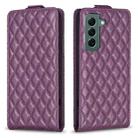 For Samsung Galaxy S21 5G Diamond Lattice Vertical Flip Leather Phone Case(Dark Purple) - 1