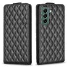 For Samsung Galaxy S21 5G Diamond Lattice Vertical Flip Leather Phone Case(Black) - 1