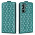 For Samsung Galaxy S21 5G Diamond Lattice Vertical Flip Leather Phone Case(Green) - 1