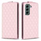 For Samsung Galaxy S21 5G Diamond Lattice Vertical Flip Leather Phone Case(Pink) - 1
