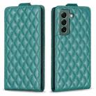 For Samsung Galaxy S21+ 5G Diamond Lattice Vertical Flip Leather Phone Case(Green) - 1