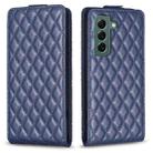 For Samsung Galaxy S21+ 5G Diamond Lattice Vertical Flip Leather Phone Case(Blue) - 1