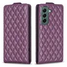 For Samsung Galaxy S22 5G Diamond Lattice Vertical Flip Leather Phone Case(Dark Purple) - 1