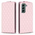 For Samsung Galaxy S22 5G Diamond Lattice Vertical Flip Leather Phone Case(Pink) - 1