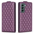 For Samsung Galaxy S22+ 5G Diamond Lattice Vertical Flip Leather Phone Case(Dark Purple) - 1