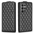 For Samsung Galaxy S23 Ultra 5G Diamond Lattice Vertical Flip Leather Phone Case(Black) - 1