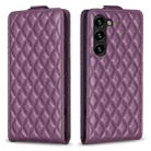 For Samsung Galaxy S23 5G Diamond Lattice Vertical Flip Leather Phone Case(Dark Purple) - 1