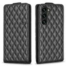 For Samsung Galaxy S23 5G Diamond Lattice Vertical Flip Leather Phone Case(Black) - 1