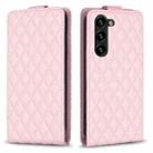 For Samsung Galaxy S23 5G Diamond Lattice Vertical Flip Leather Phone Case(Pink) - 1