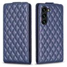 For Samsung Galaxy S23 5G Diamond Lattice Vertical Flip Leather Phone Case(Blue) - 1