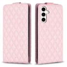 For Samsung Galaxy S23 FE 5G Diamond Lattice Vertical Flip Leather Phone Case(Pink) - 1