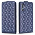 For Samsung Galaxy M34 5G Diamond Lattice Vertical Flip Leather Phone Case(Blue) - 1