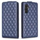 For Samsung Galaxy A15 Diamond Lattice Vertical Flip Leather Phone Case(Blue) - 1