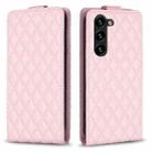 For Samsung Galaxy S24+ 5G Diamond Lattice Vertical Flip Leather Phone Case(Pink) - 1