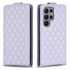 For Samsung Galaxy S24 Ultra 5G Diamond Lattice Vertical Flip Leather Phone Case(Purple) - 1